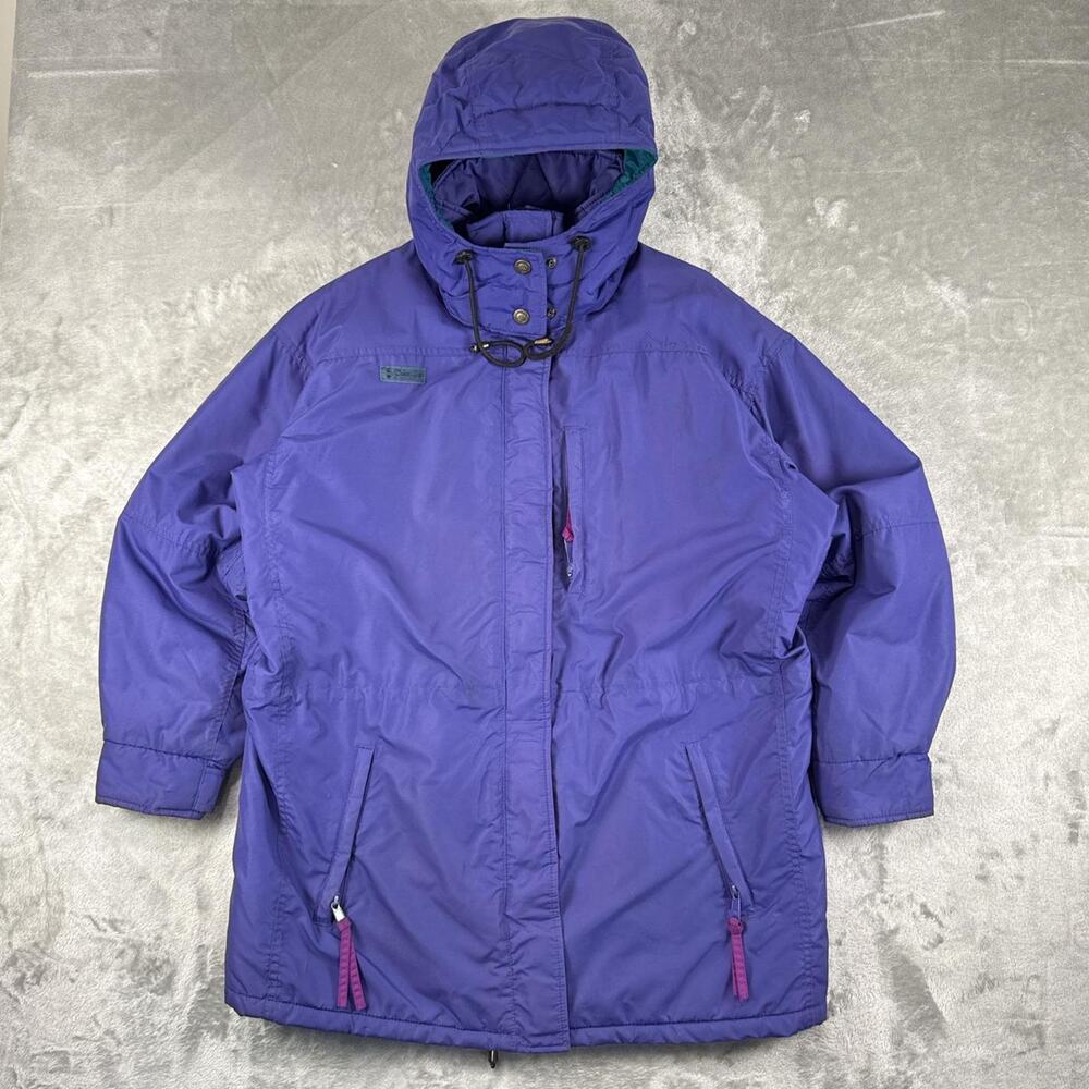 Vintage 90’s Columbia Sportswear Company Purple Winter Parka Jacket Size Large